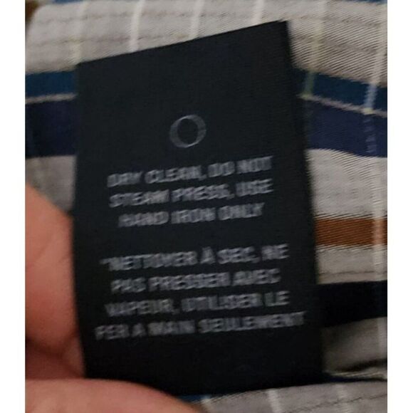 Robert Graham Striped Button Up Dress Shirt Multi Mens Size 3XL Blue Flip Cuff - Picture 10 of 12